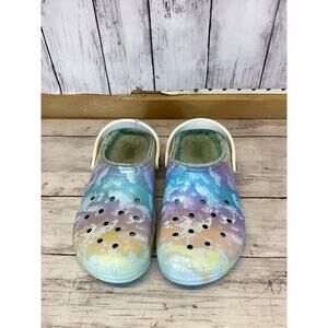 Crocs Classic Lined Clog Cloud Print Pastel Tie Dye Shoes J6 Women’s 8